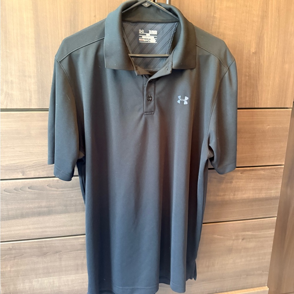 Under Armour Men's Golf Shirt in Black - Picture 4 of 5